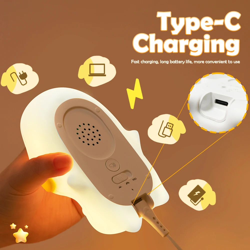 MeWaii® Puppy Silicone Squishy Night Light Gift Cute Droopy Ears and Cozy for Decor Perfect Gift