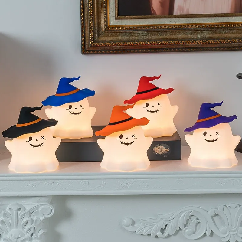 Ghost Halloween Silicone Night Light Witch Hat Cute Spooky Lamp Holiday Gift