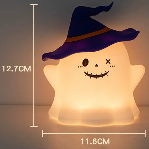Ghost Halloween Silicone Night Light Witch Hat Cute Spooky Lamp Holiday Gift