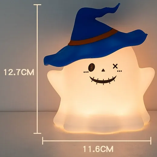 Ghost Halloween Silicone Night Light Witch Hat Cute Spooky Lamp Holiday Gift