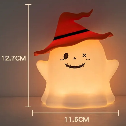 Ghost Halloween Silicone Night Light Witch Hat Cute Spooky Lamp Holiday Gift
