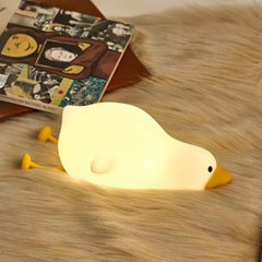 Cute Lying Duck Silicone Squishy Night Light Bedroom Decor Perfect Gift
