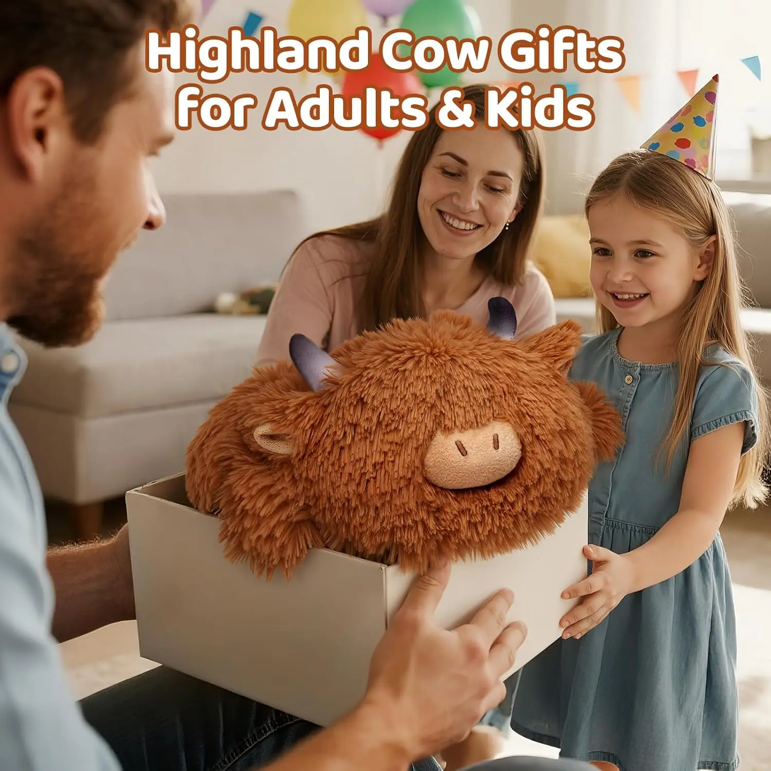 MeWaii® Lazy Highland Cow Weighted Stuffed Animal