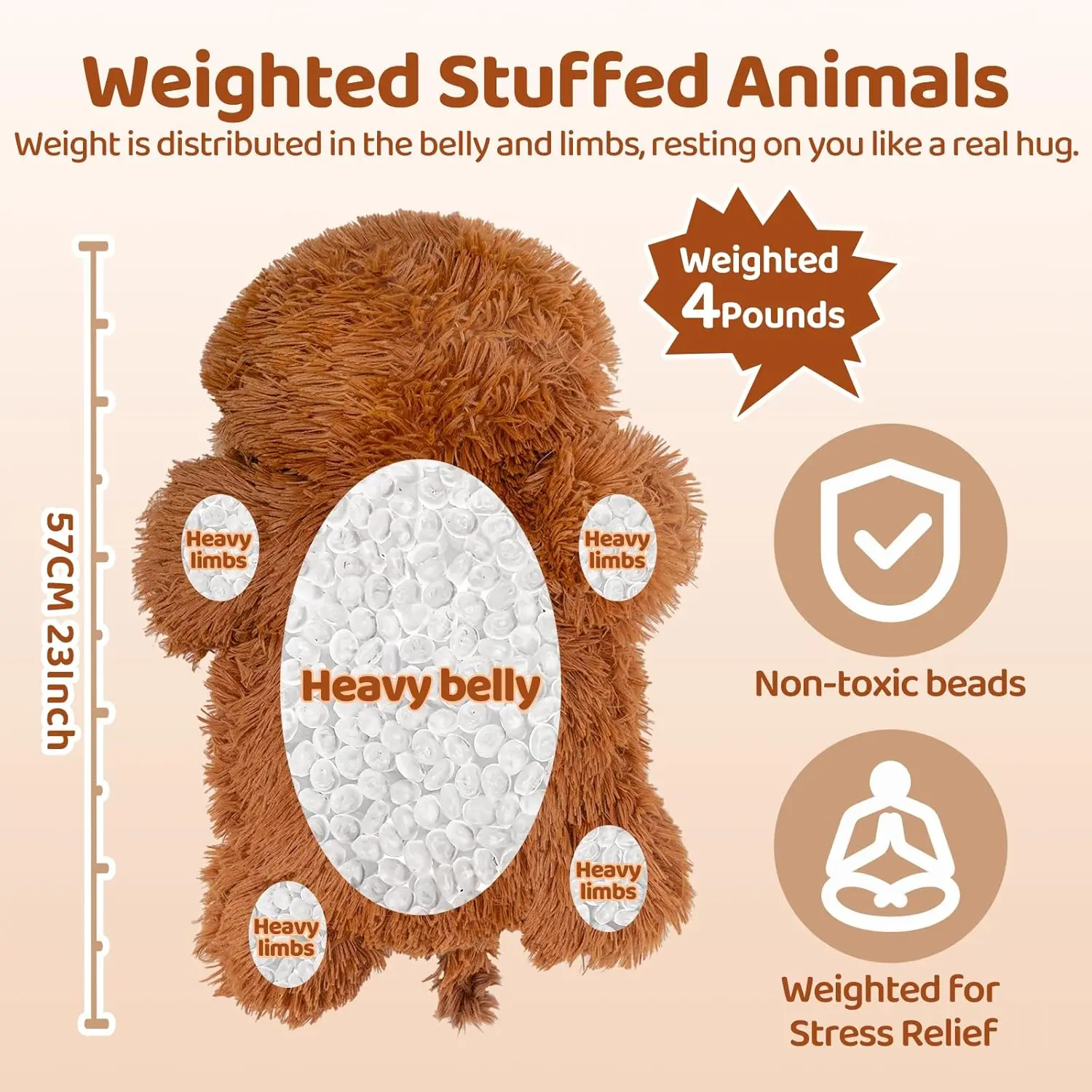 MeWaii® Lazy Highland Cow Weighted Stuffed Animal