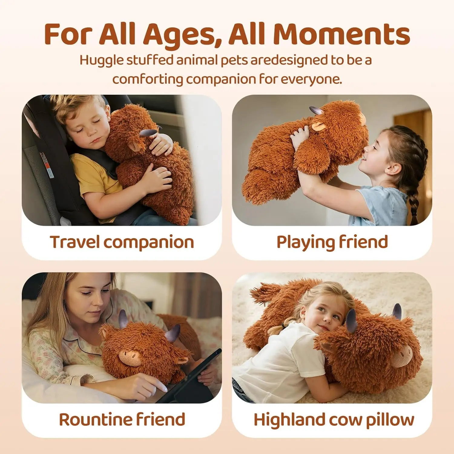 MeWaii® Lazy Highland Cow Weighted Stuffed Animal