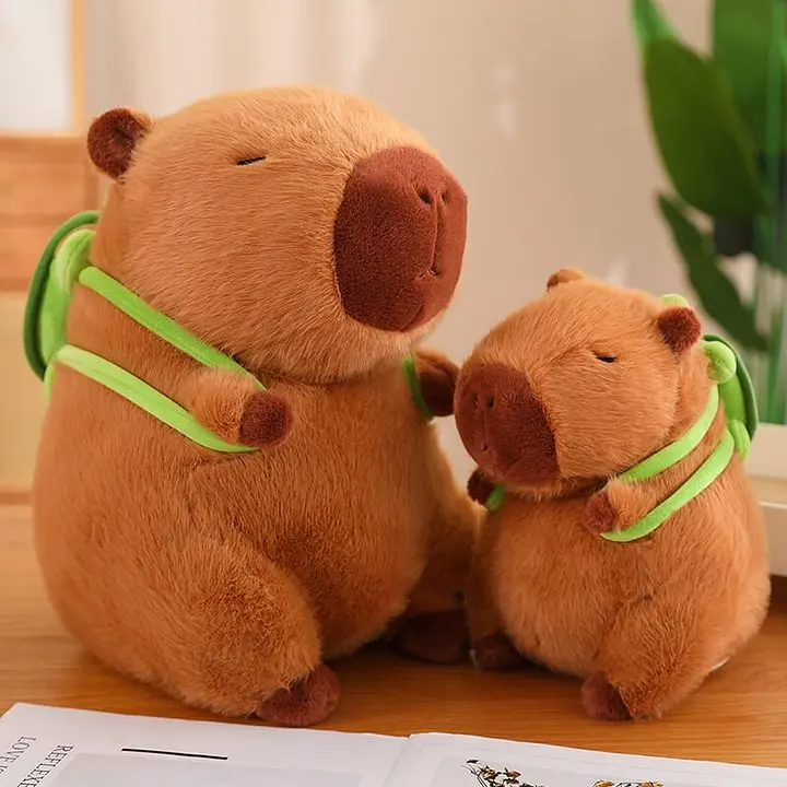 Kawaii Capybara Plush With Turtle Bag Plushies Squishy Pillow Toy