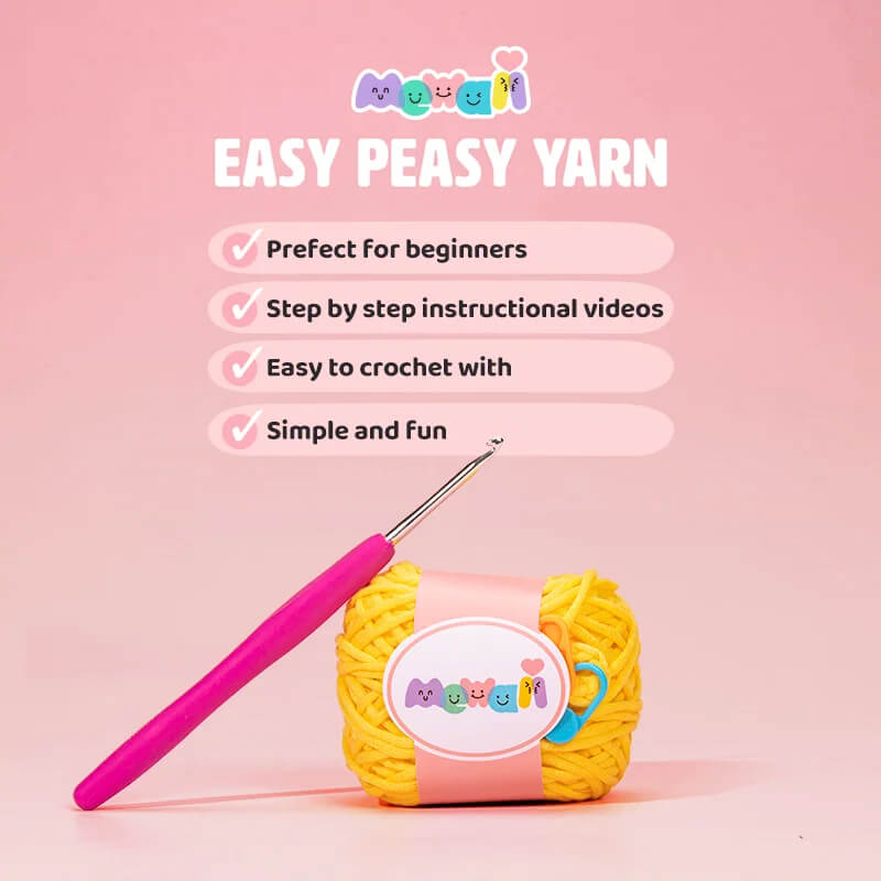 MeWaii® Crochet Original Designed Animal Crochet Kit for Beginners with Easy Peasy Yarn