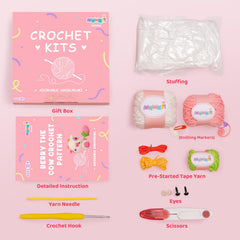 MeWaii®Crochet Kitten Crochet Kit for Beginners with Easy Peasy Yarn