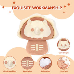 MeWaii® Mushroom Family Triceratops Kawaii Plush Pillow Squish Toy