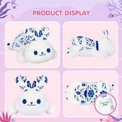MeWaii® Cute Animal Lannie Rabbit Plush Pillow Kawaii Plushies Stuffed Toys Squishy Plushies Cuddle Body Pillow