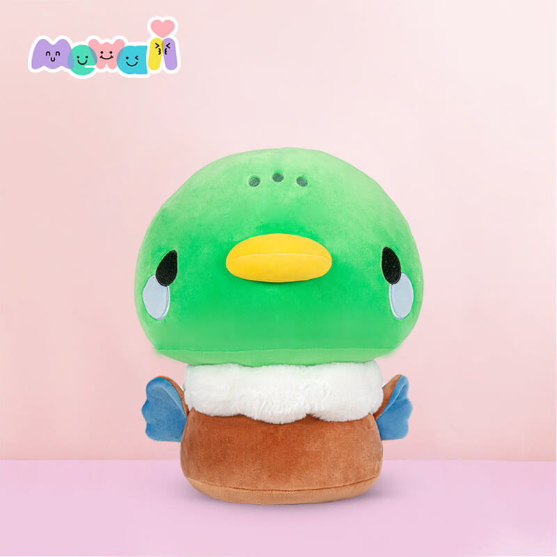 MeWaii® Mushroom Family Green Duck Stuffed Animal Kawaii Plush Pillow Squishy Toy