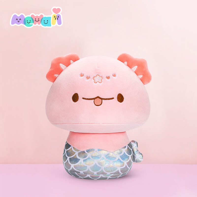 MeWaii® Mushroom Family Mermaid Axolotl Kawaii Plush Pillow Squish Toy