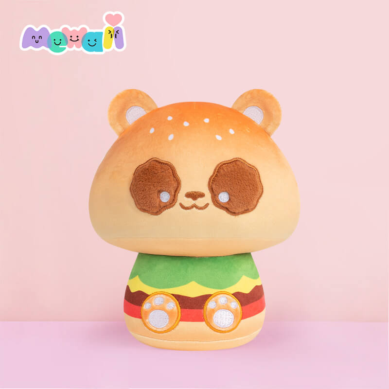 MeWaii® Mushroom Family Hamburger Panda Kawaii Plush Pillow Squish Toy