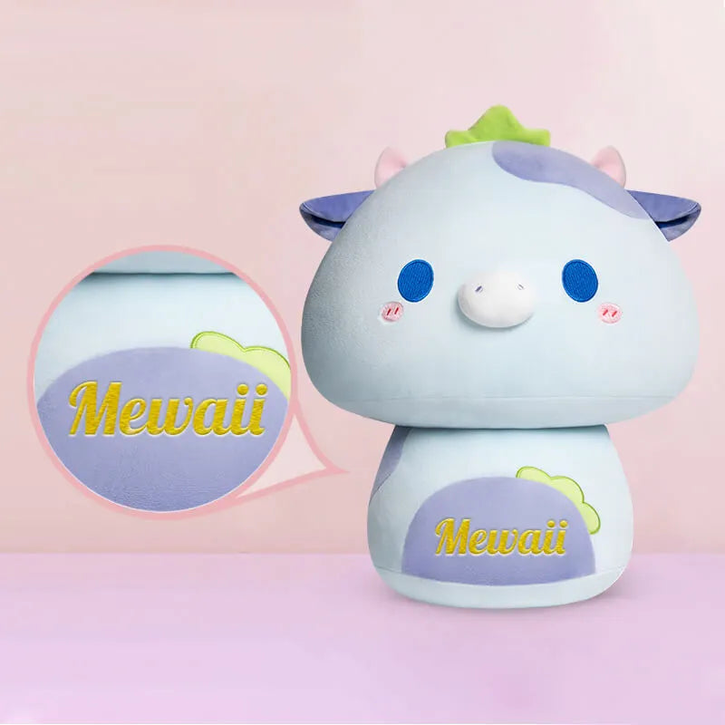 MeWaii® Mushroom Family Painted Jerry Cow Kawaii Plush Pillow Squish Toy