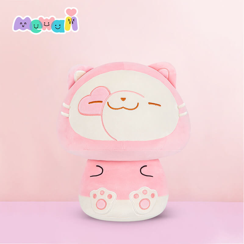 MeWaii® Mushroom Family Swiss Roll Cat Kawaii Plush Pillow Squish Toy