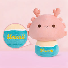 MeWaii® Mushroom Family Beach Crab Thermochromic Kawaii Plush Pillow Squis Thermochromic Toy