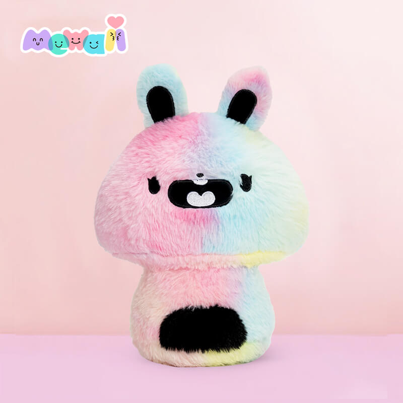 MeWaii® Mushroom Family Tie-Dye Bunny Rabbit Kawaii Plush Pillow Squish Toy