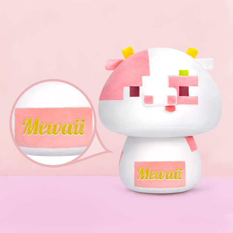 MeWaii® Mushroom Family Digital Cow Kawaii Plush Pillow Squish Toy