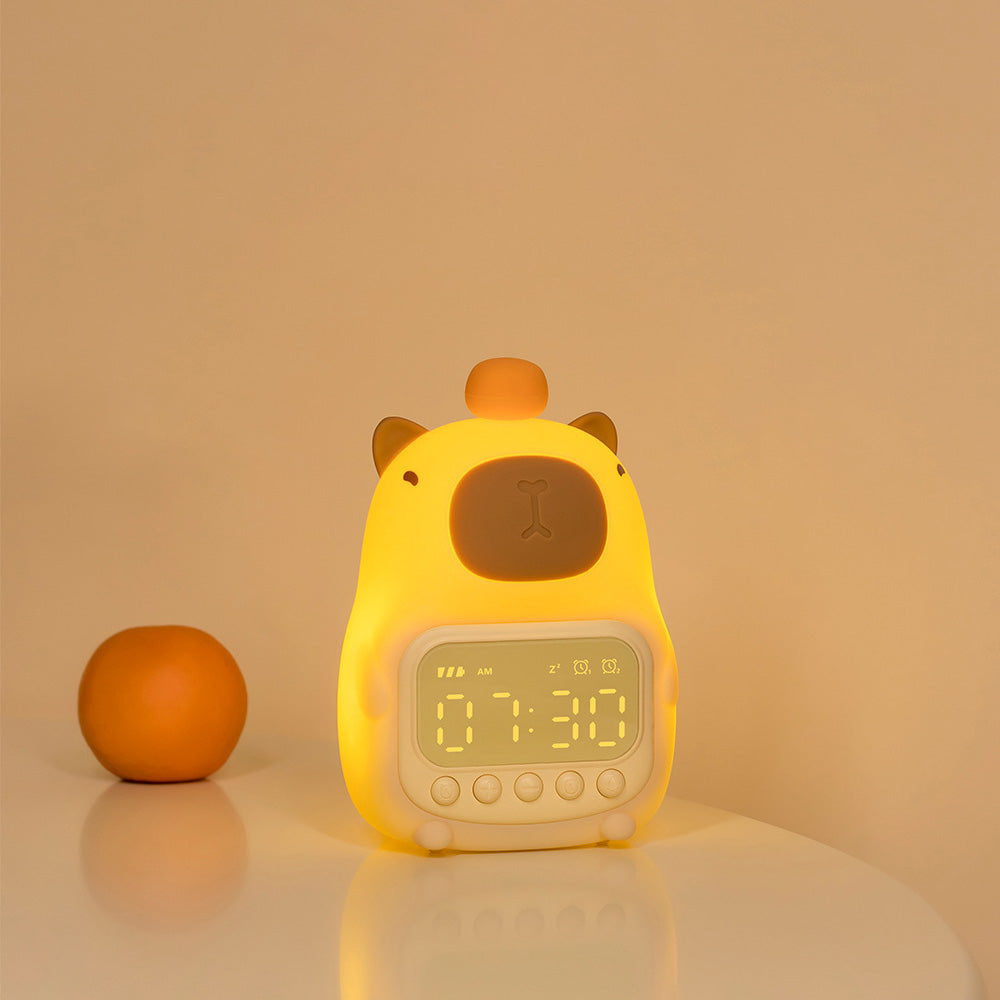 Weicher Wasserschwein-Wecker aus Silikon mit LED-Nachtlicht – perfektes Geschenk für Kinder und Mädchen