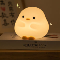 MeWaii® Snuggly Duck Night Light LED Squishy Silicone Tap Lamp Best Gift for Baby and Girl