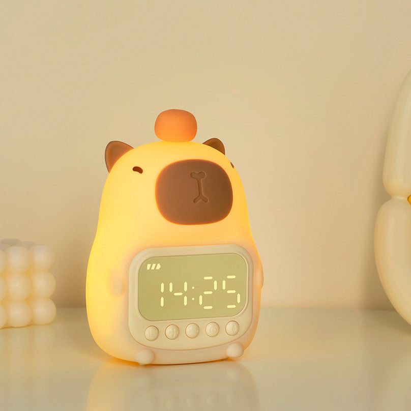 Weicher Wasserschwein-Wecker aus Silikon mit LED-Nachtlicht – perfektes Geschenk für Kinder und Mädchen