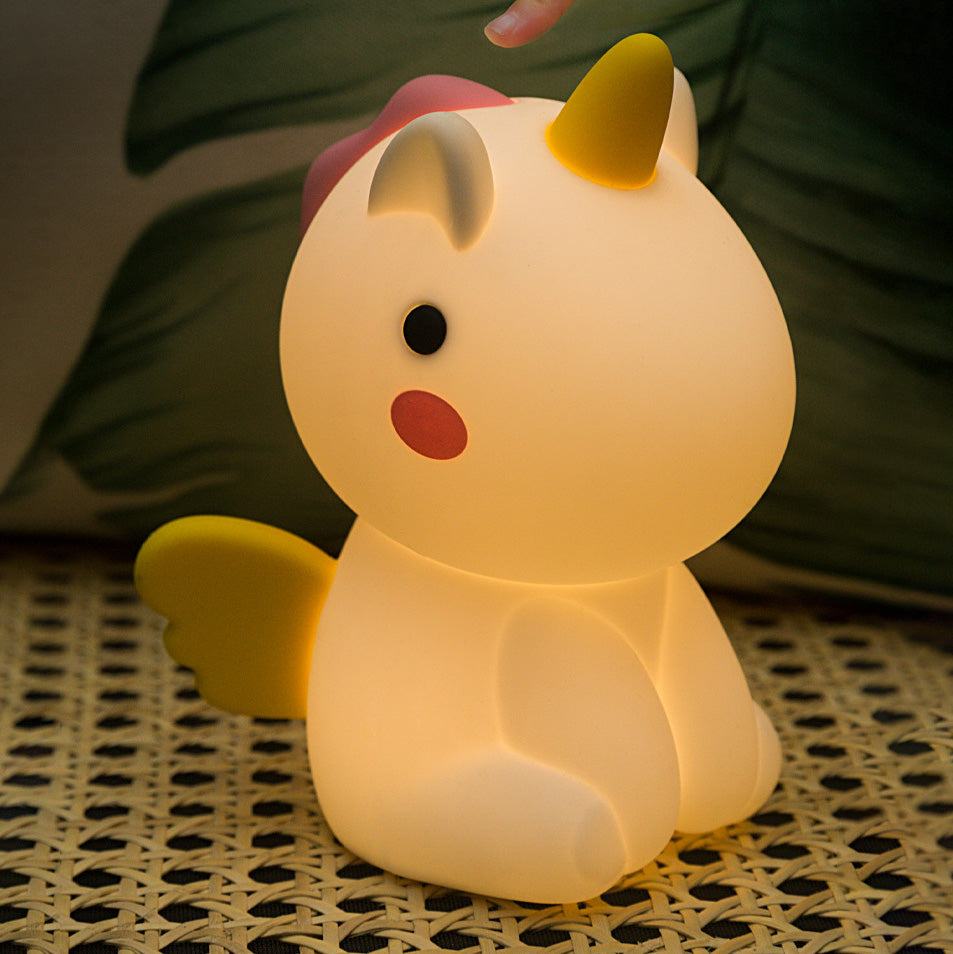 Squishy Silikon-Einhorn-LED-Nachtlicht – perfektes Geschenk für Kinder und Mädchen
