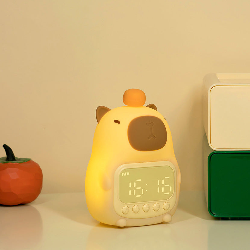 Weicher Wasserschwein-Wecker aus Silikon mit LED-Nachtlicht – perfektes Geschenk für Kinder und Mädchen