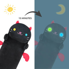MeWaii® Luminous Devil Kitten Black Stuffed Animal Kawaii Plush Pillow Squishy Toy