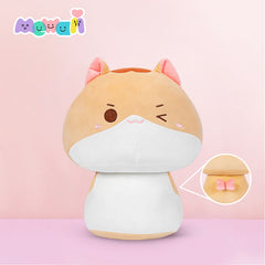 MeWaii® Mushroom Family Kitten Orange Kawaii Plush Pillow Squish Toy
