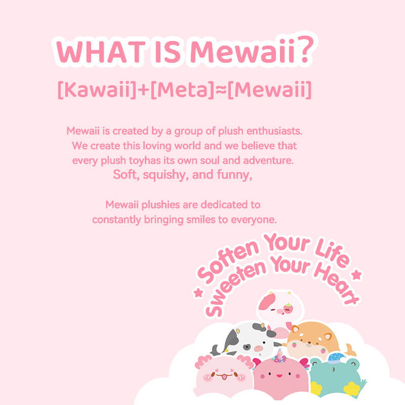 MeWaii® Mushroom Family Axolotl Kawaii Plush Pillow Squish Toy