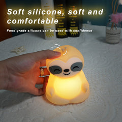 Meditierendes Faultier, matschig, Silikon, ruhiges Glühen, Nachtlicht, sitzende Pose, Lampe, perfektes Geschenk