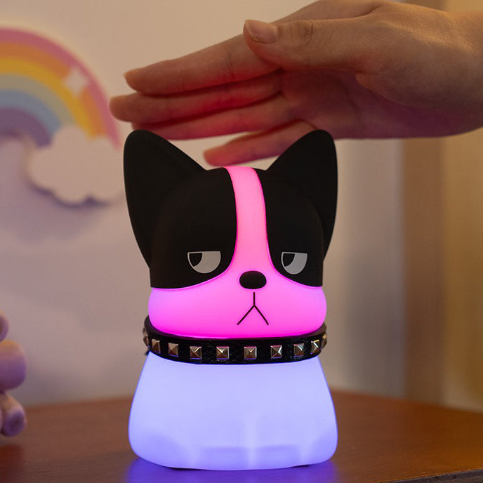 French Bulldog Silicone Squishy Night Light Cool Expression LED Lamp Perfect Gift