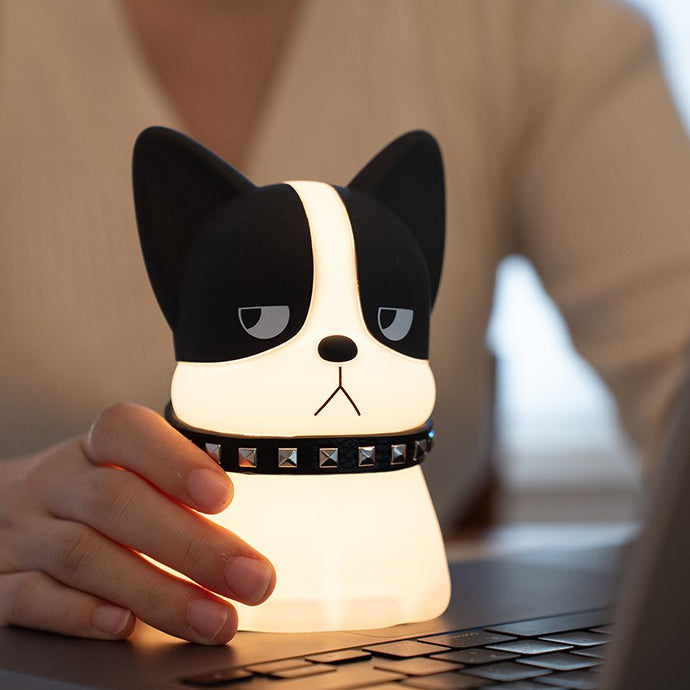 French Bulldog Silicone Squishy Night Light Cool Expression LED Lamp Perfect Gift
