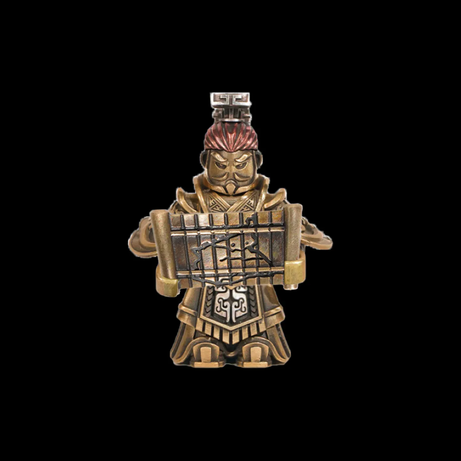 Crusader Figurine Detachable Bronze Bull-Helm Knight Statue Set