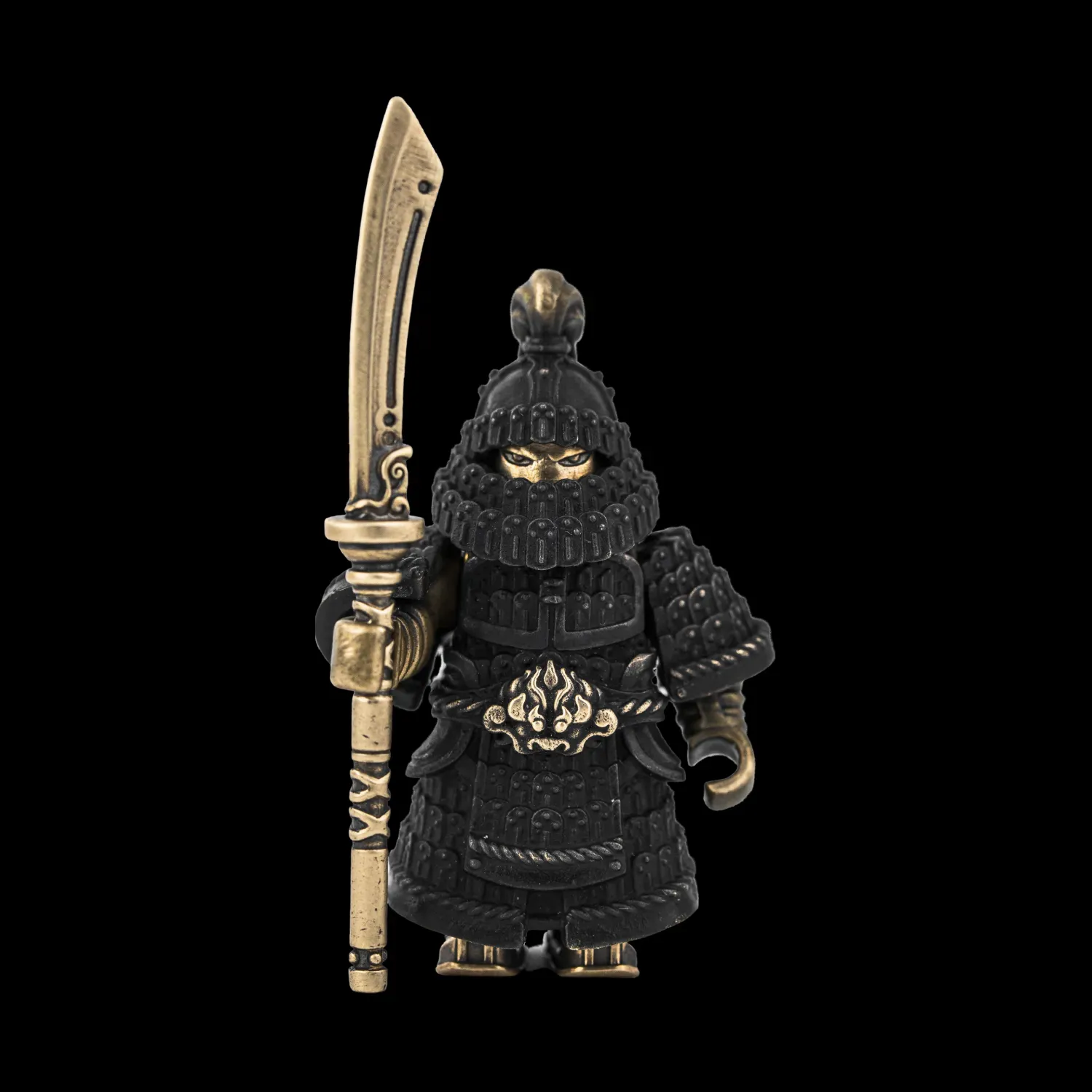 Crusader Figurine Detachable Bronze Bull-Helm Knight Statue Set