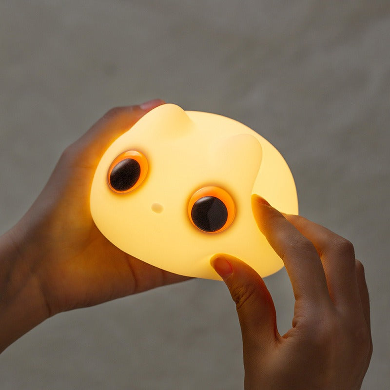 Orange Katze LED Squishy Tap Tap Nachtlicht Lampe