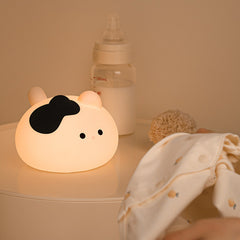 Squishy Silicone Cow Cat LED Night Light - Perfect Gift for Kids and Girls