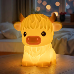 MeWaii® Highland Cow Silicone Squishy LED Night Light - Perfect Gift for Kids and Girls
